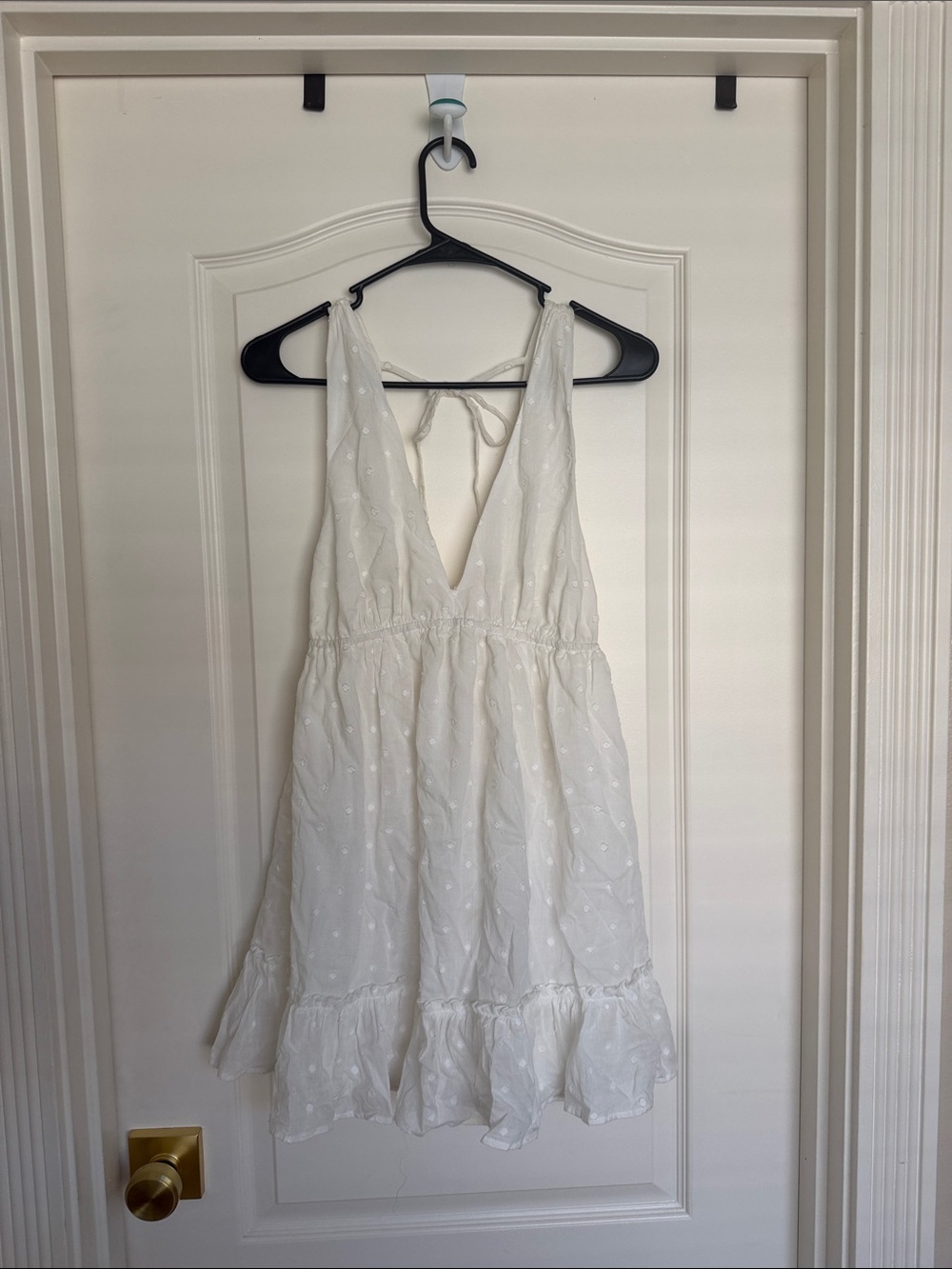 White Eyelet V-Neck Sundress